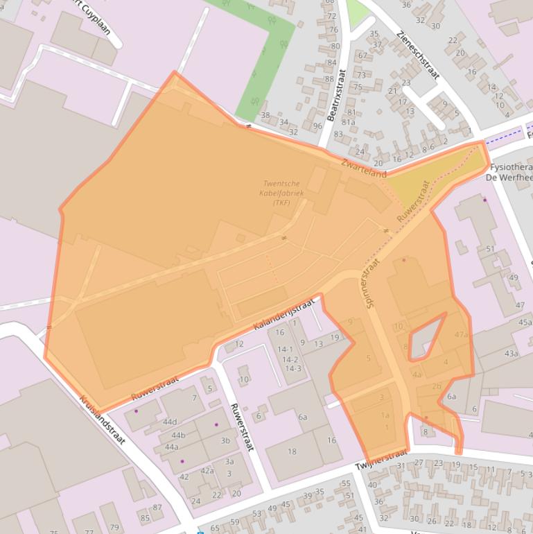 Kaart van postcodegebied 7481KJ.