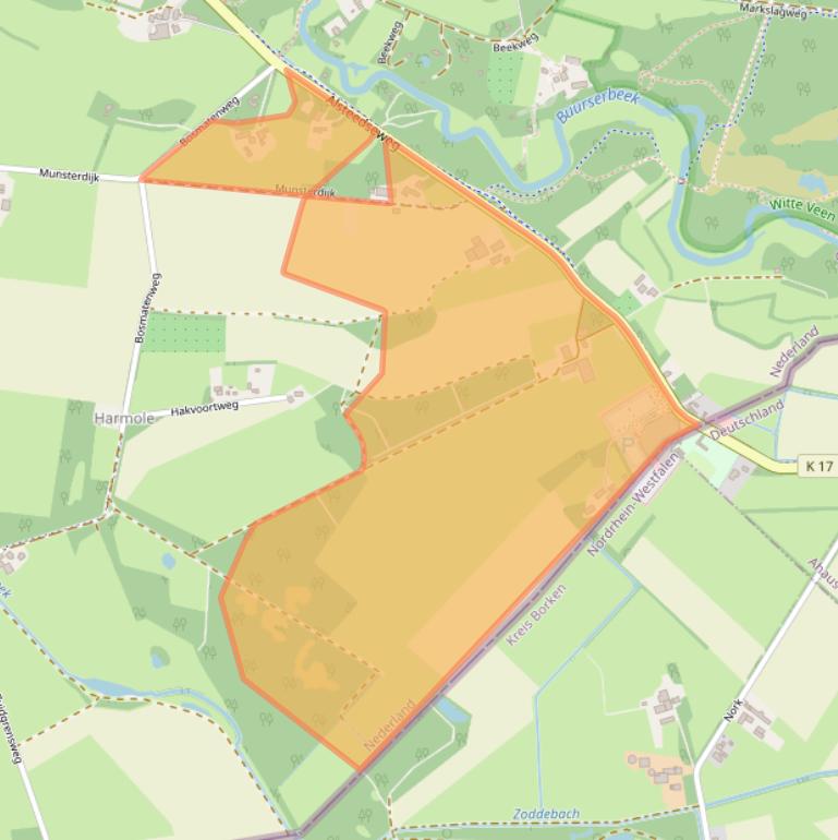 Kaart van postcodegebied 7481RZ.