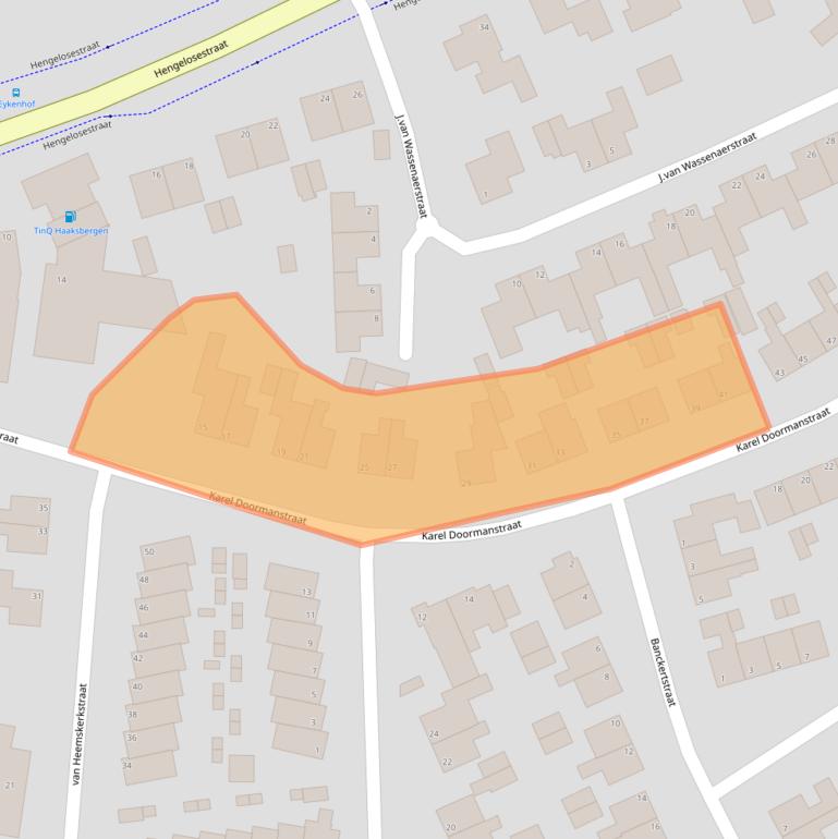 Kaart van postcodegebied 7482BJ.