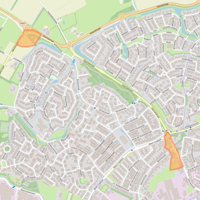 Kaart van postcodegebied 7482CC.