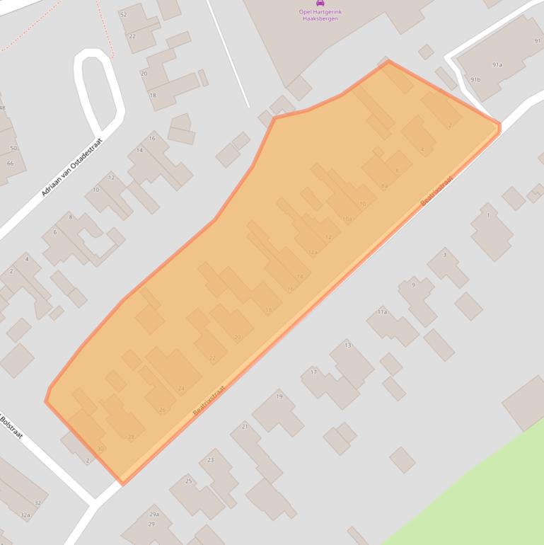 Kaart van postcodegebied 7482CW.