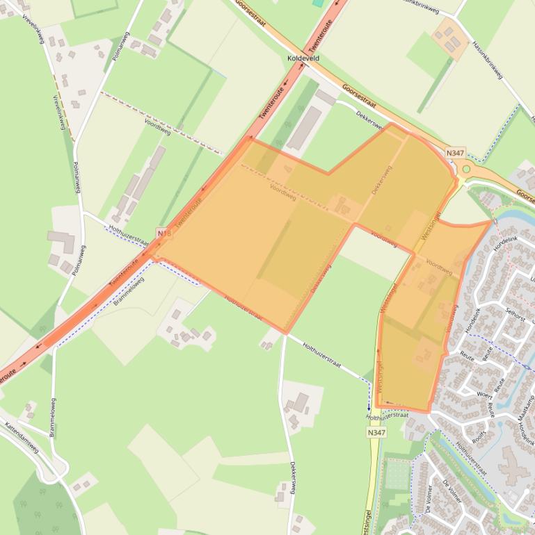 Kaart van postcodegebied 7482NH.