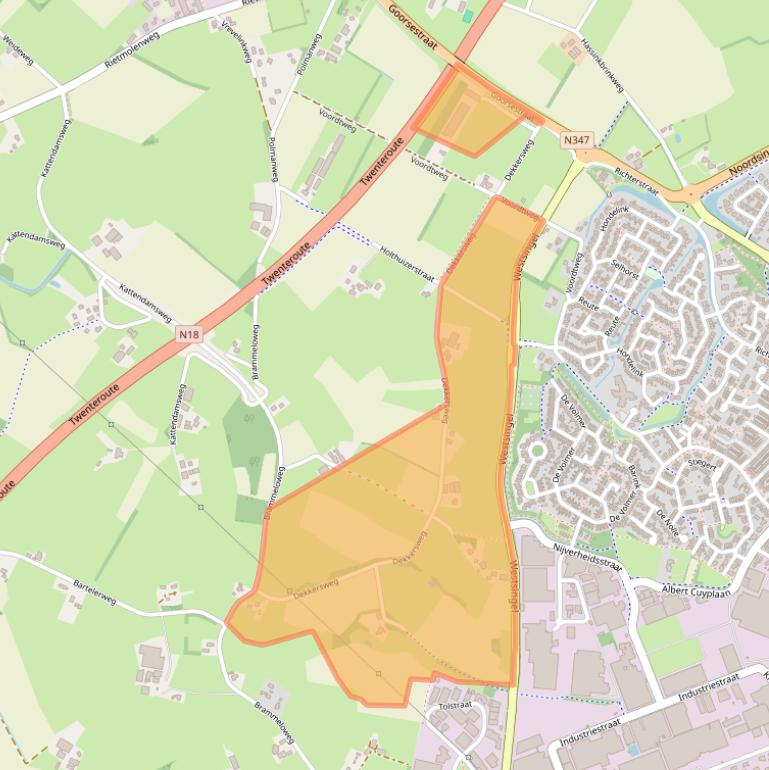 Kaart van postcodegebied 7482NJ.