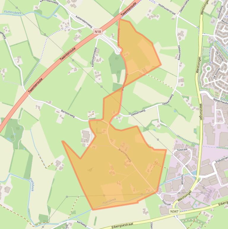 Kaart van postcodegebied 7482NK.