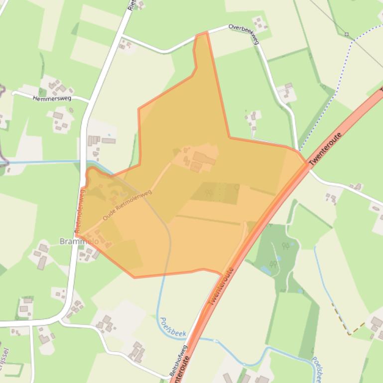 Kaart van postcodegebied 7482NN.