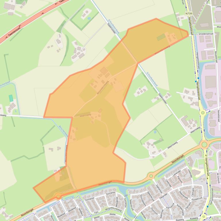 Kaart van postcodegebied 7482RJ.