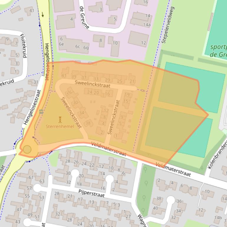 Kaart van postcodegebied 7482TX.