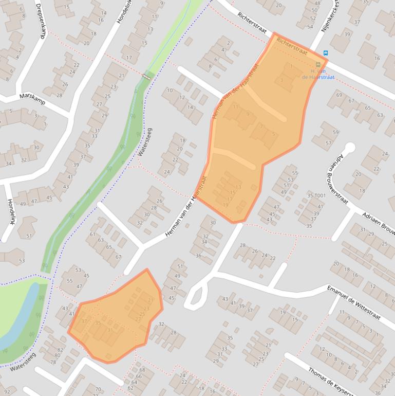 Kaart van postcodegebied 7482ZR.