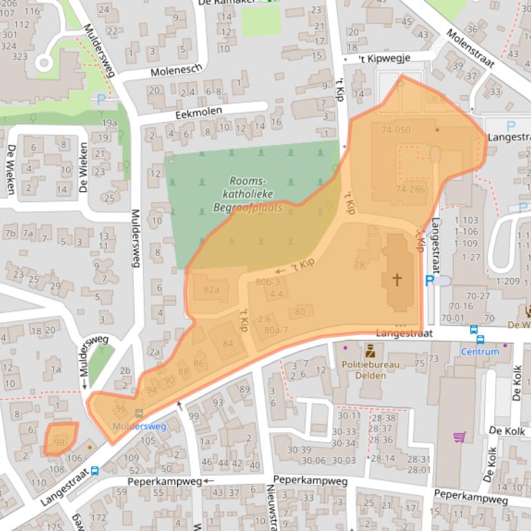Kaart van postcodegebied 7491AJ.