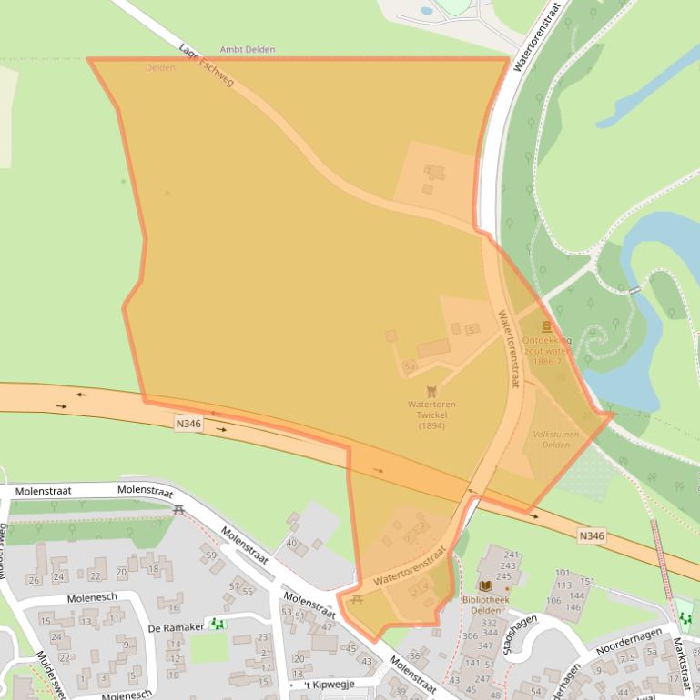 Kaart van postcodegebied 7491BC.