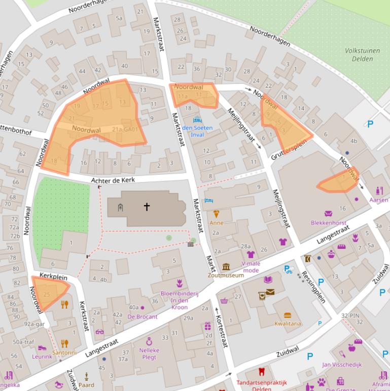 Kaart van postcodegebied 7491BH.