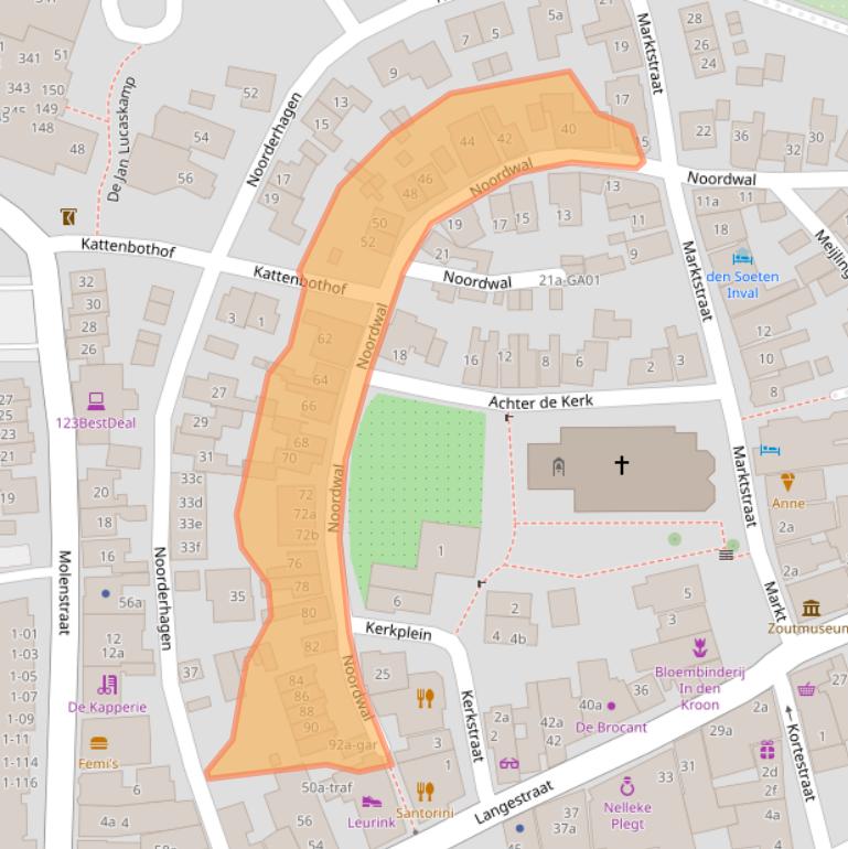 Kaart van postcodegebied 7491BK.