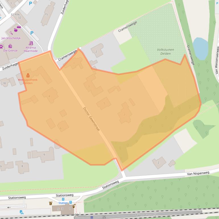 Kaart van postcodegebied 7491CB.