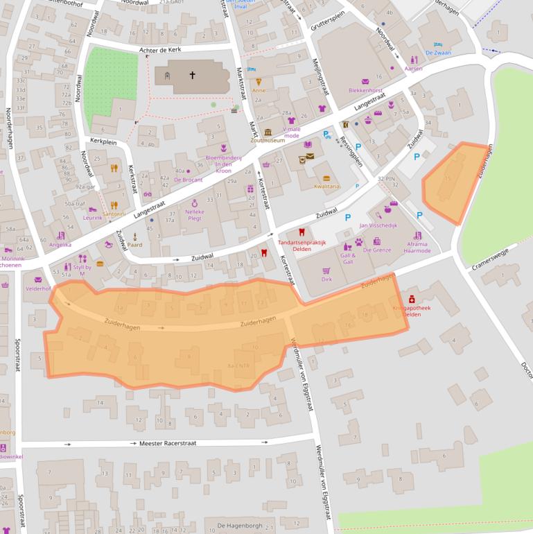 Kaart van postcodegebied 7491CD.