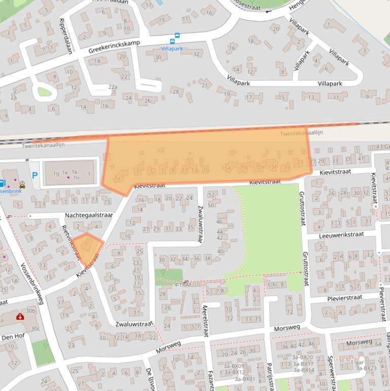 Kaart van postcodegebied 7491CL.