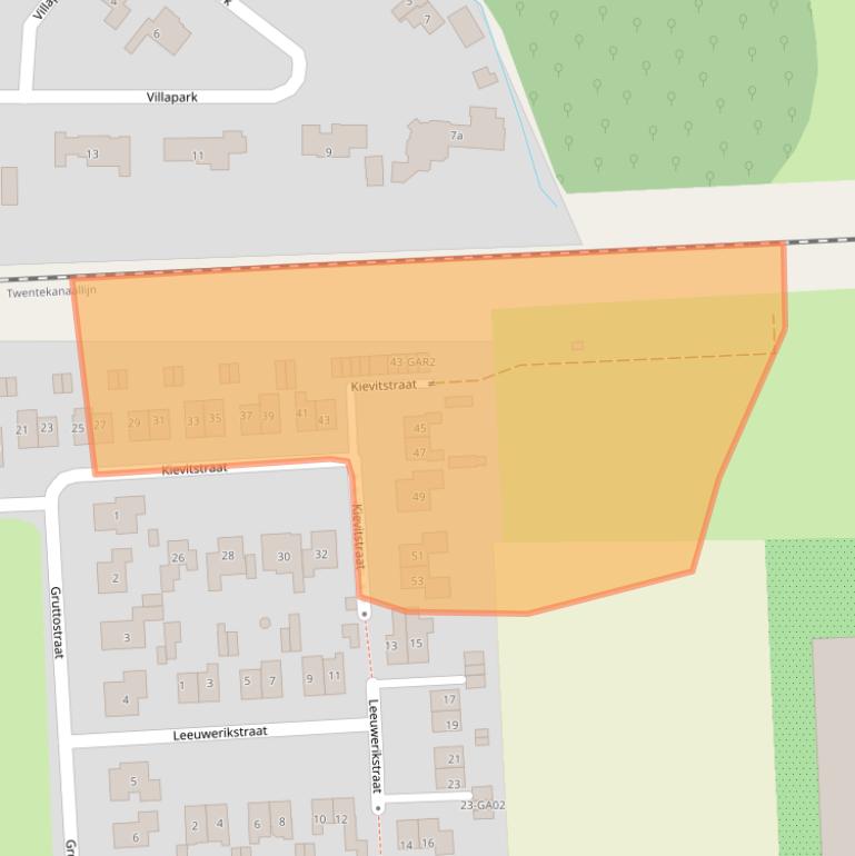 Kaart van postcodegebied 7491CM.