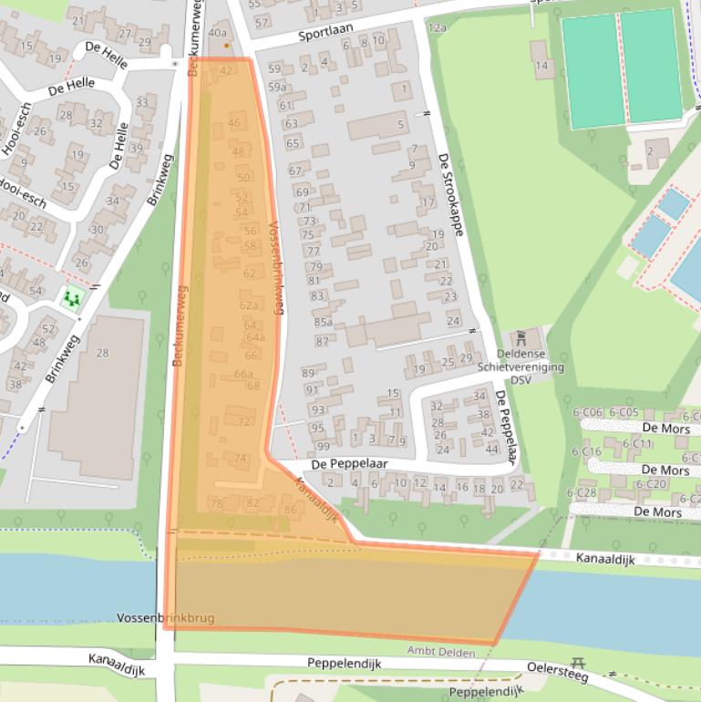 Kaart van postcodegebied 7491DE.