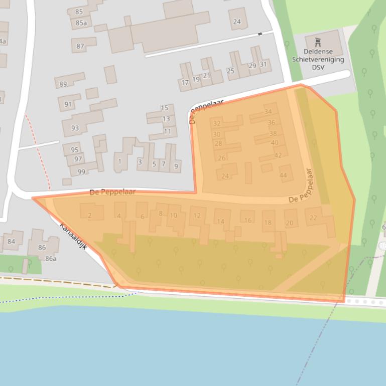 Kaart van postcodegebied 7491DK.