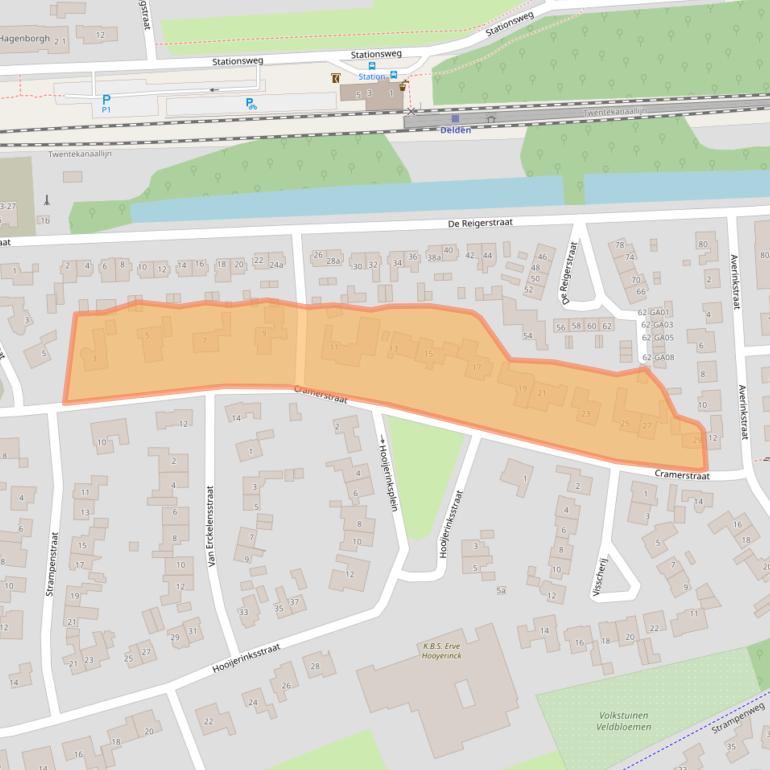 Kaart van postcodegebied 7491DL.