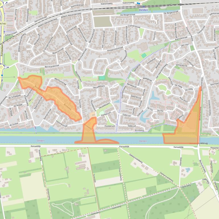 Kaart van postcodegebied 7491ET.