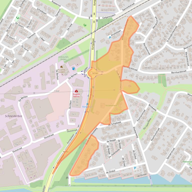 Kaart van postcodegebied 7491EW.