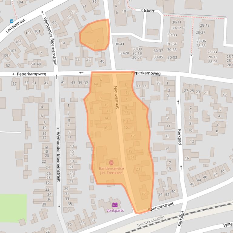 Kaart van postcodegebied 7491GE.