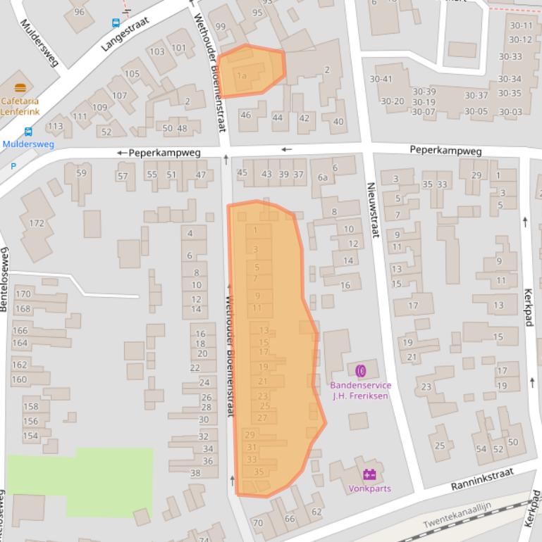 Kaart van postcodegebied 7491GG.