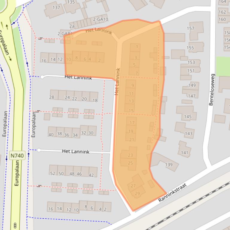 Kaart van postcodegebied 7491GJ.