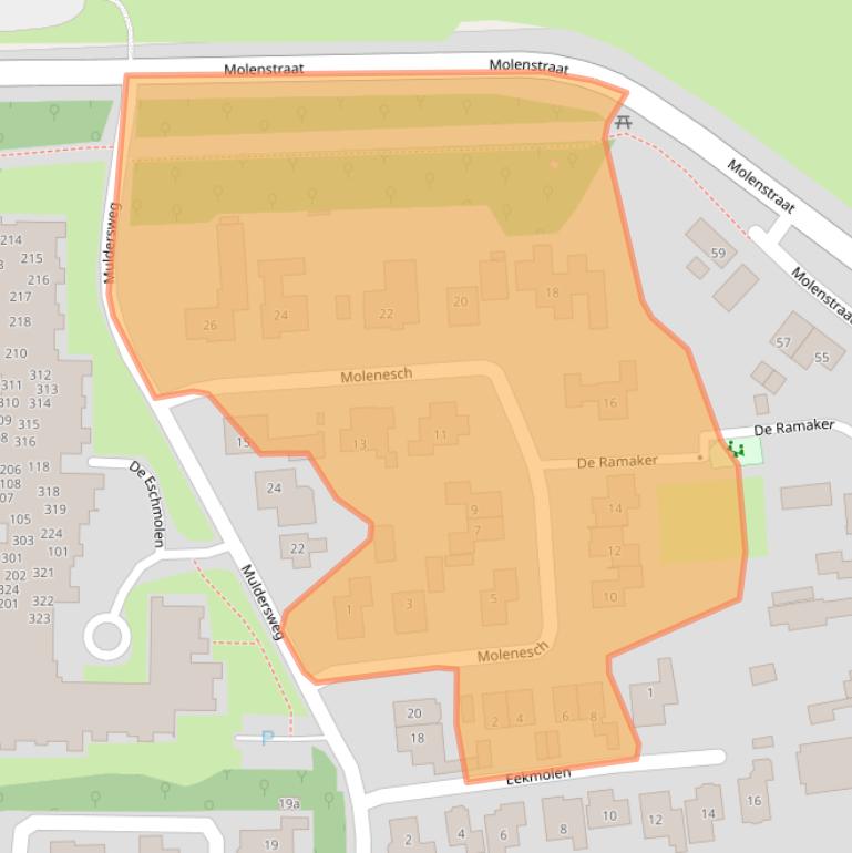 Kaart van postcodegebied 7491HZ.