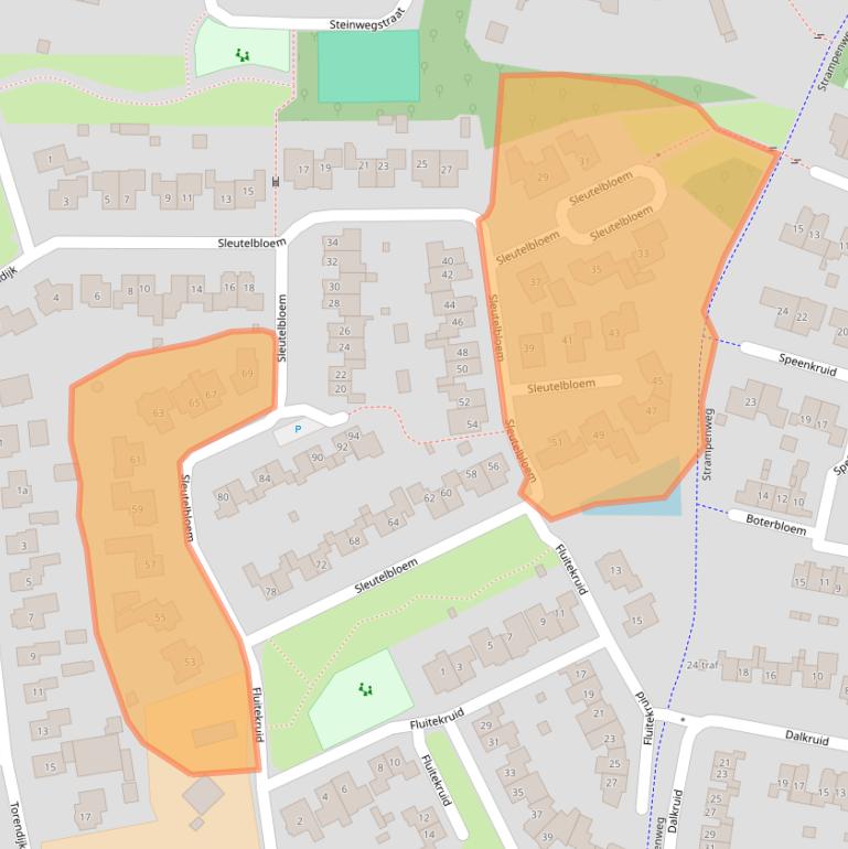 Kaart van postcodegebied 7491LS.