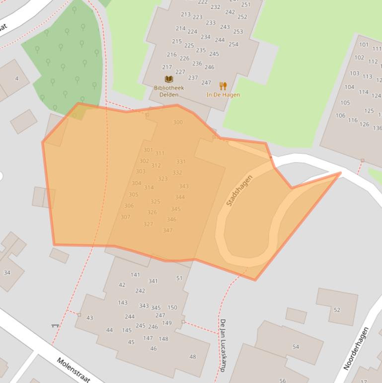 Kaart van postcodegebied 7491NR.