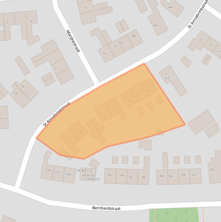 Kaart van postcodegebied 7491XE.