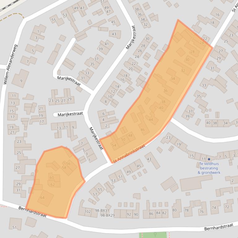 Kaart van postcodegebied 7491XG.