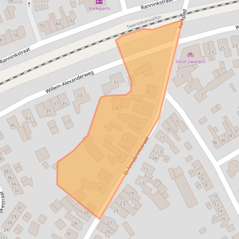 Kaart van postcodegebied 7491XK.