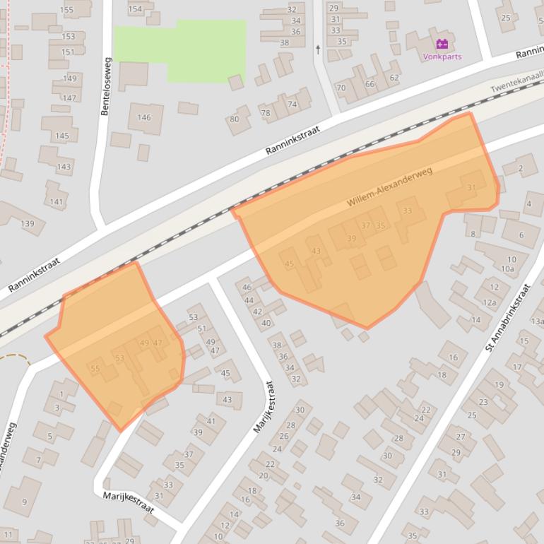 Kaart van postcodegebied 7491XM.