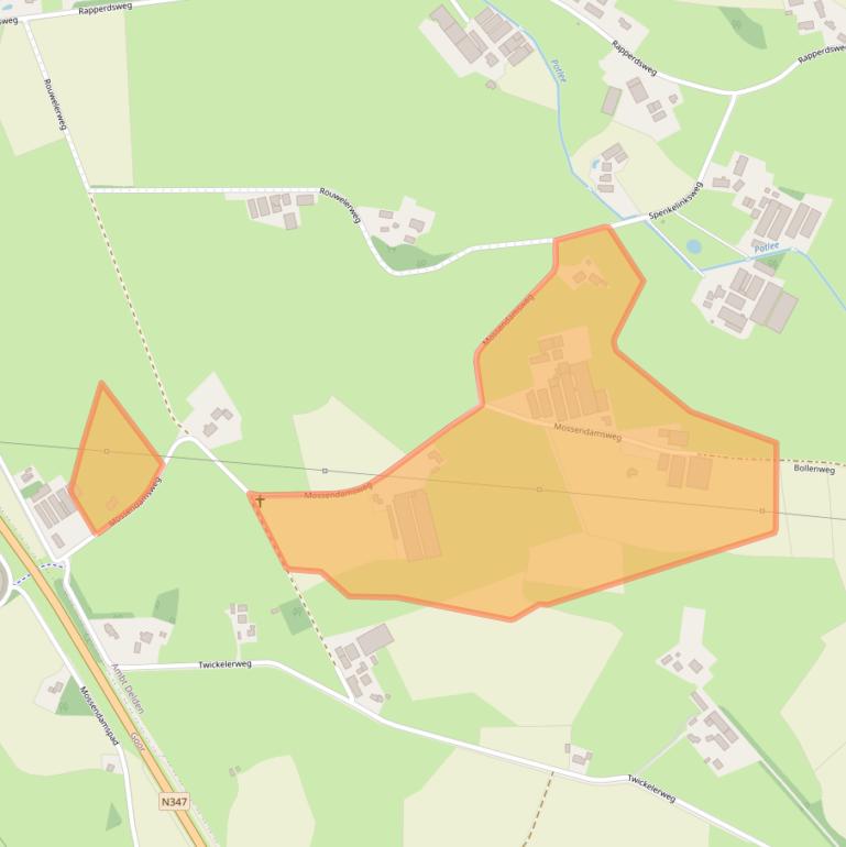 Kaart van postcodegebied 7495RW.