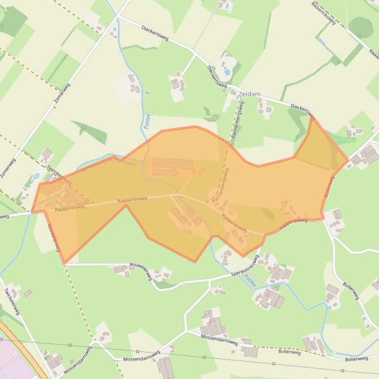Kaart van postcodegebied 7495SK.
