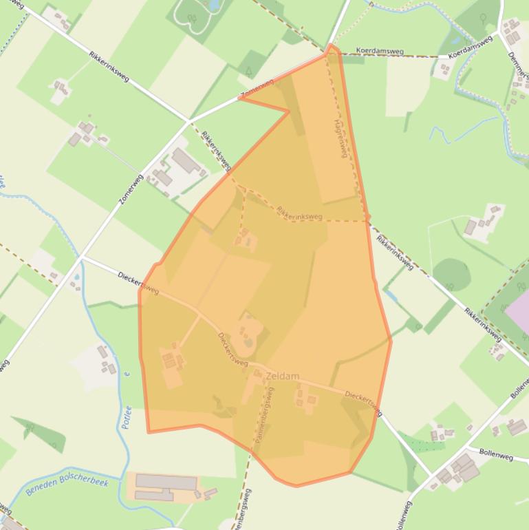 Kaart van postcodegebied 7495SL.