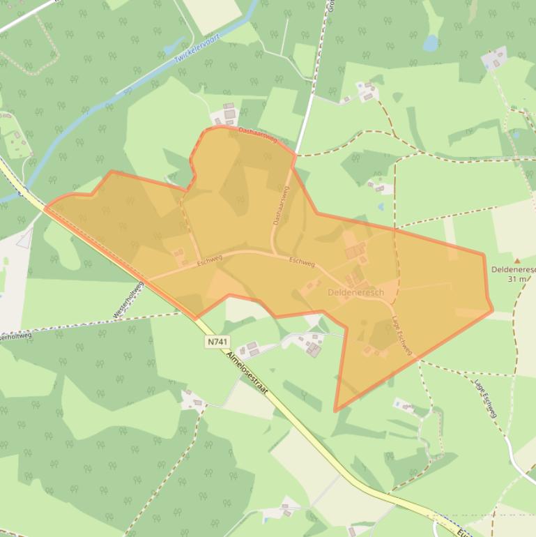 Kaart van postcodegebied 7495VJ.