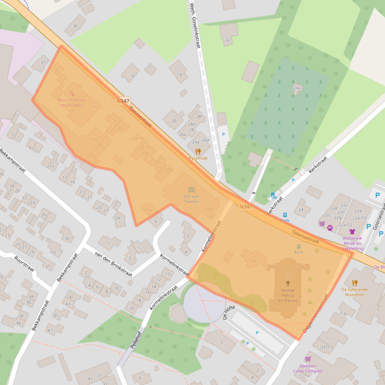 Kaart van postcodegebied 7496AB.