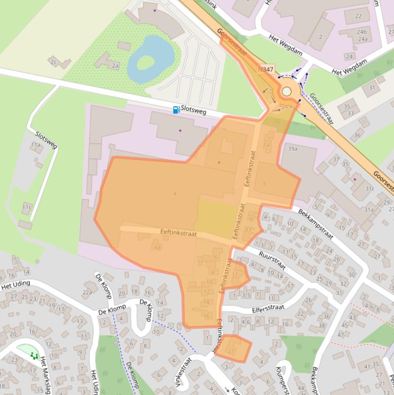 Kaart van postcodegebied 7496AG.