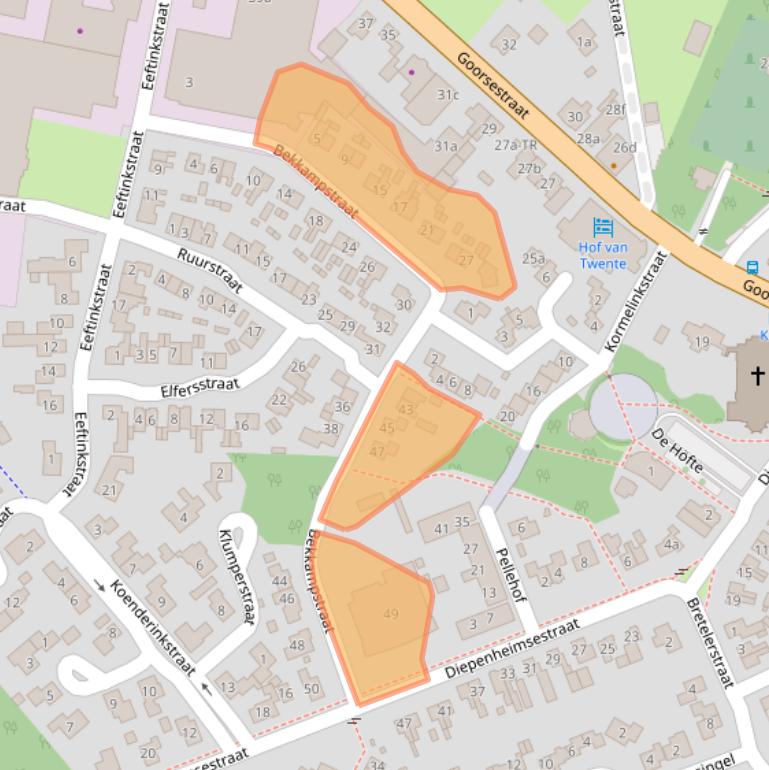 Kaart van postcodegebied 7496AH.