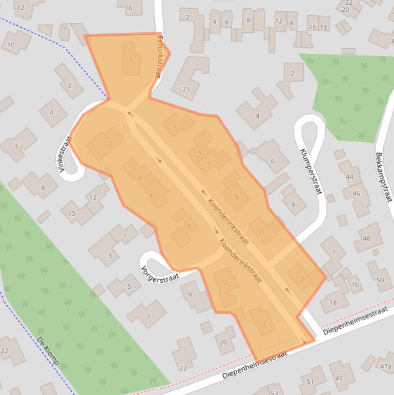 Kaart van postcodegebied 7496AV.