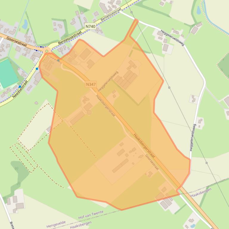 Kaart van postcodegebied 7496AX.