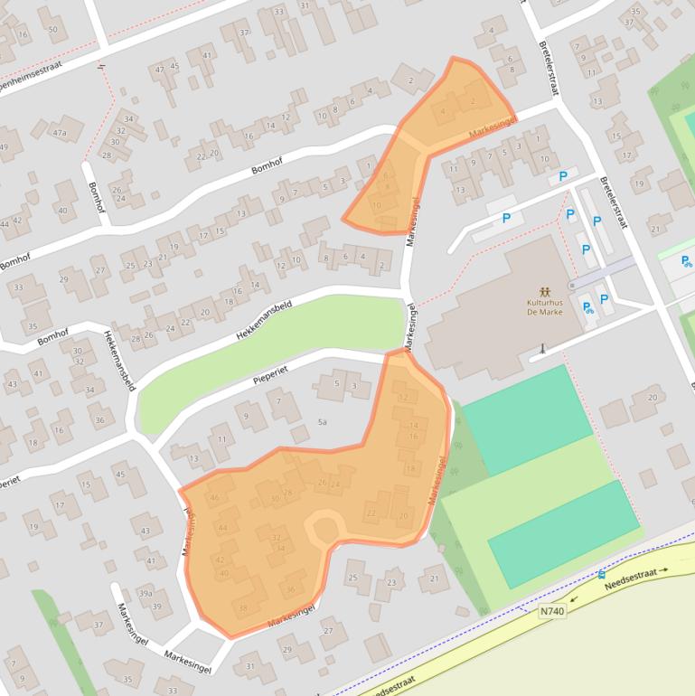 Kaart van postcodegebied 7496BB.