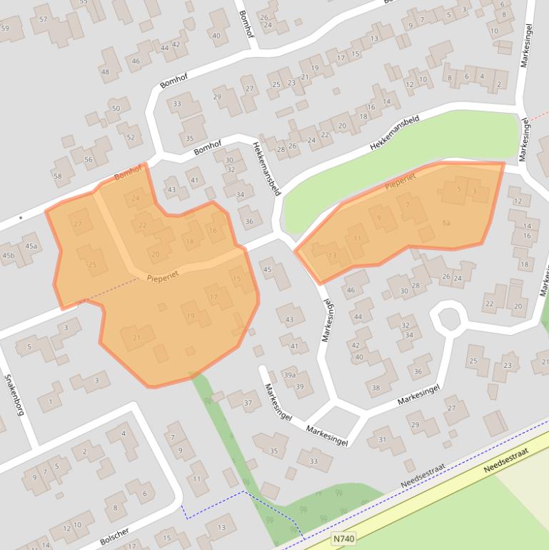 Kaart van postcodegebied 7496BE.