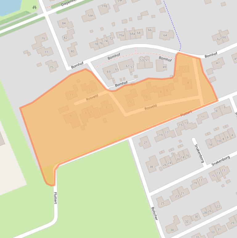 Kaart van postcodegebied 7496BJ.