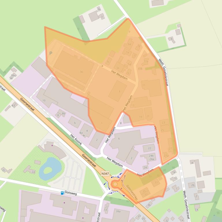 Kaart van postcodegebied 7496CB.