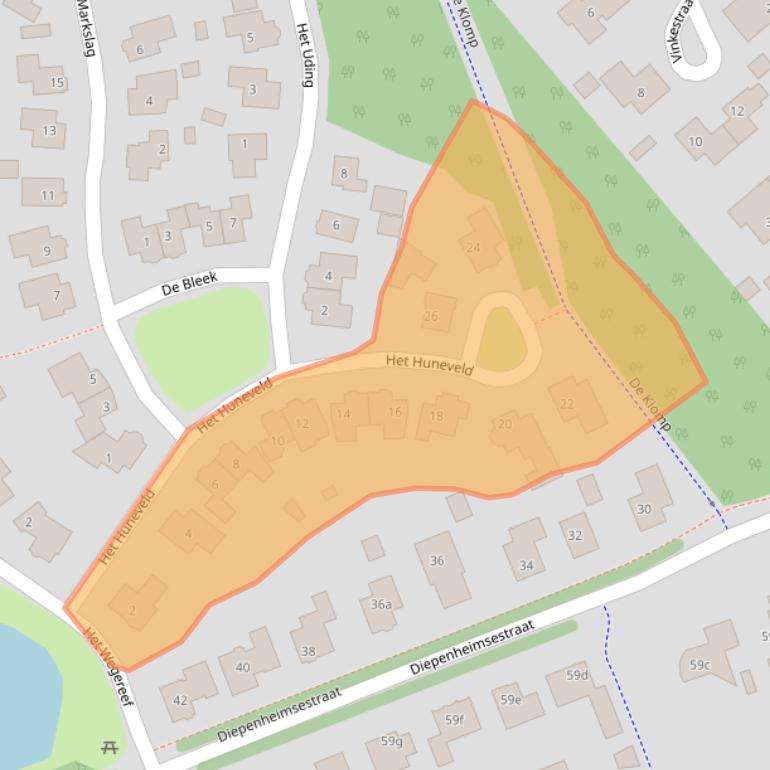 Kaart van postcodegebied 7496DE.