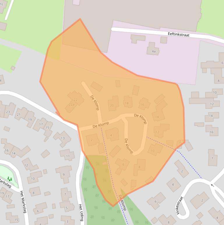 Kaart van postcodegebied 7496DG.